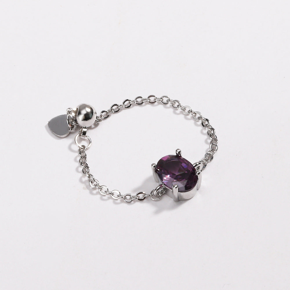 Oval Colored Stone Ring