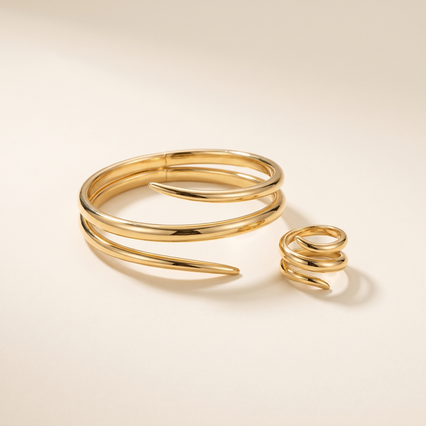Abstract Snake Bracelet and Ring Set – Albella Jewelry