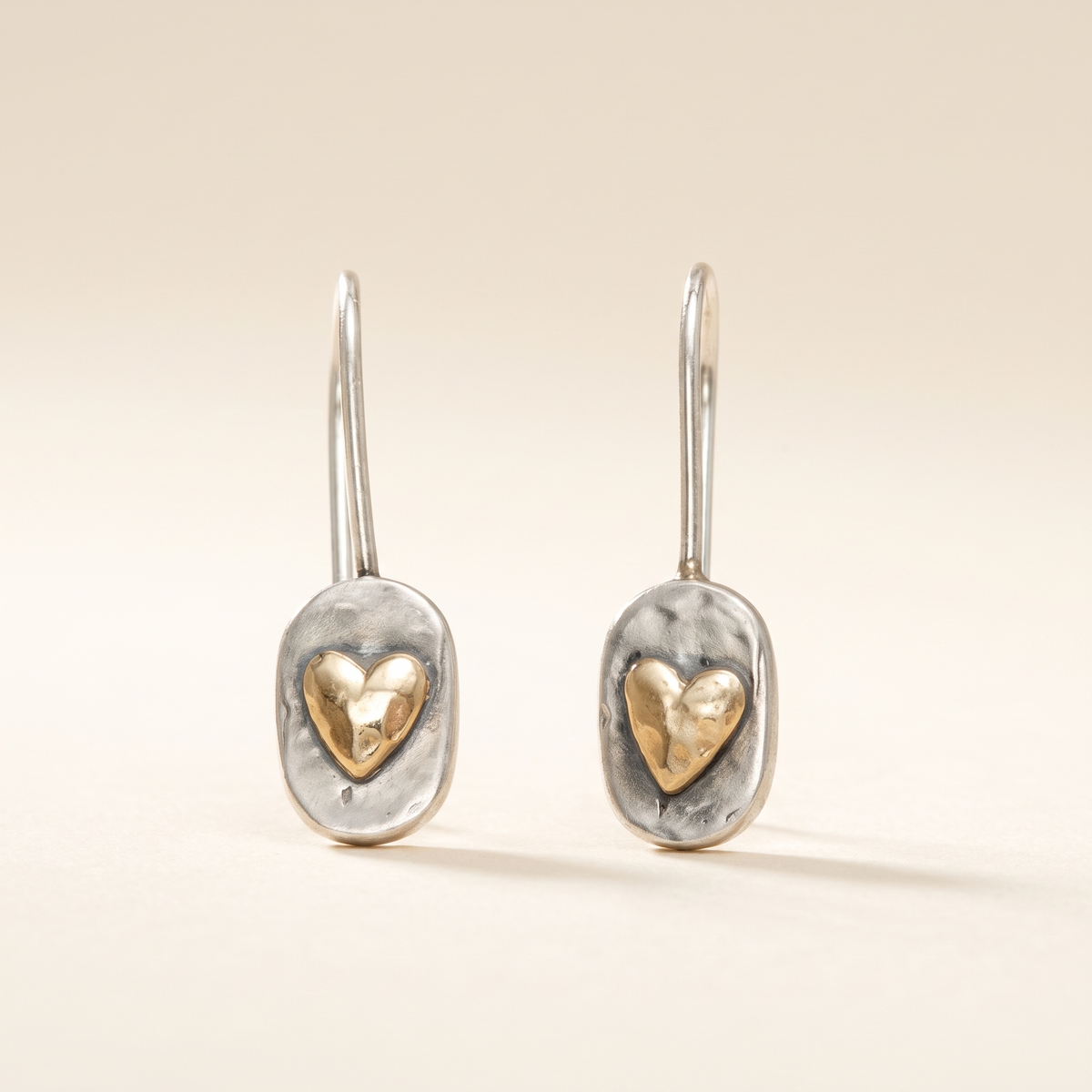 Vintage Gold Heart Inlay Earrings – Albella Jewelry