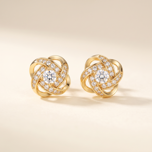 Zircon Knot Stud Earrings – Albella Jewelry