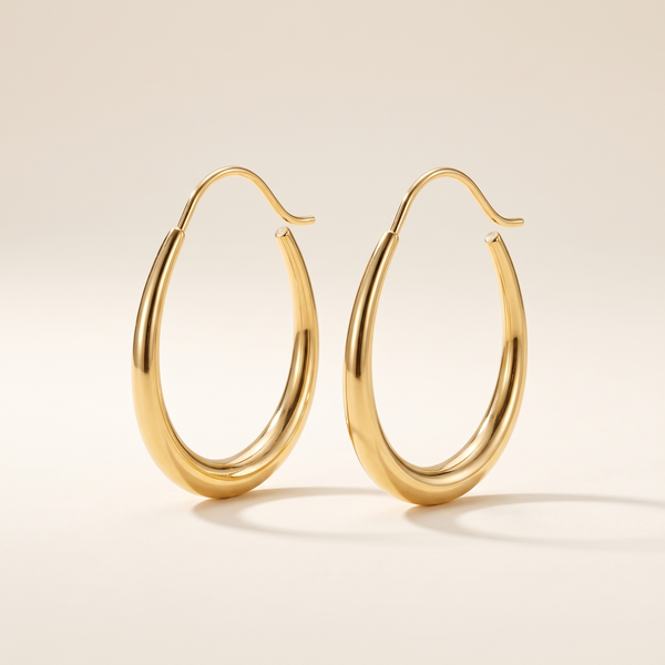 Vintage Golden Hoop Earrings – Albella Jewelry