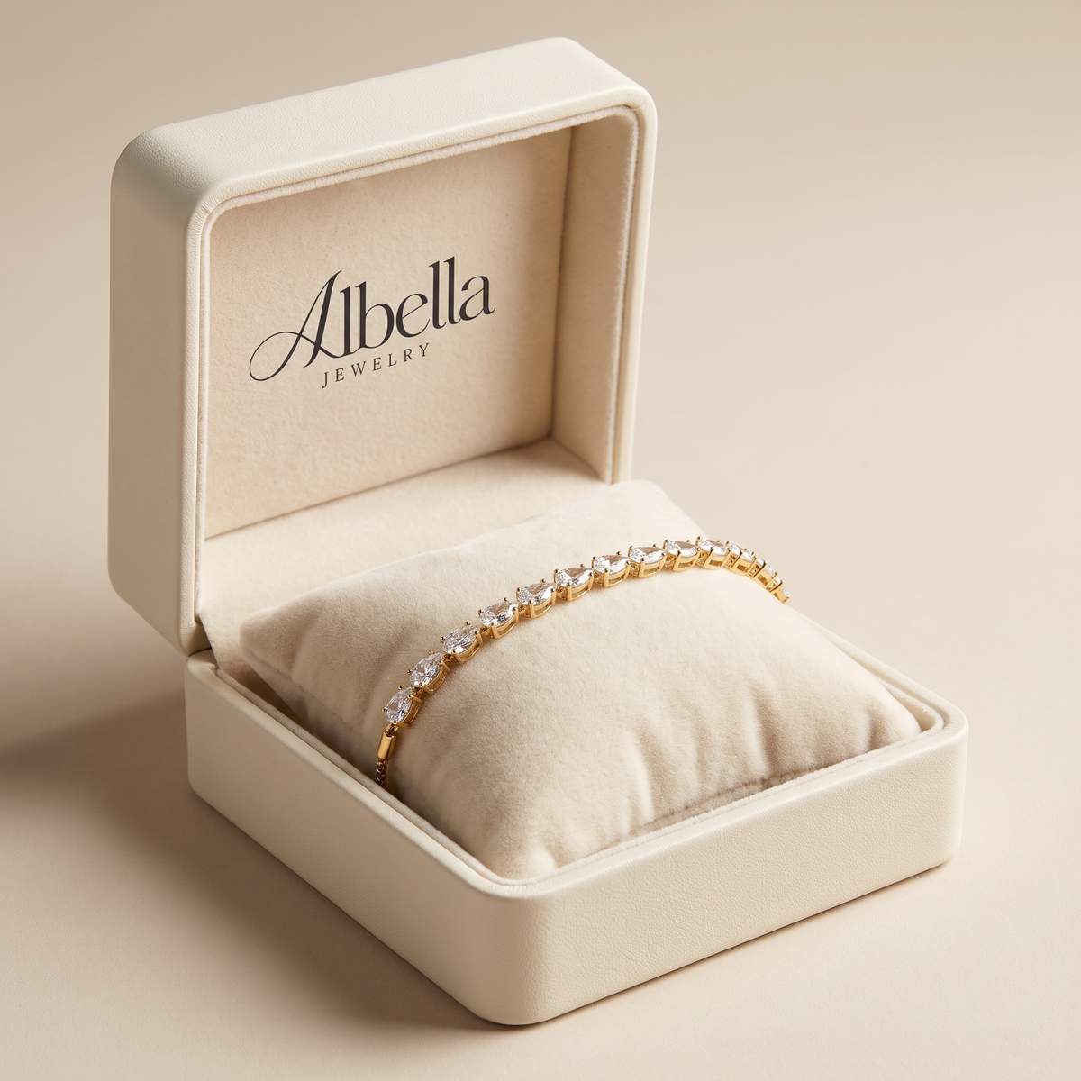 Adjustable Bracelet with Geometric Stones in Albella Jewelry gift box