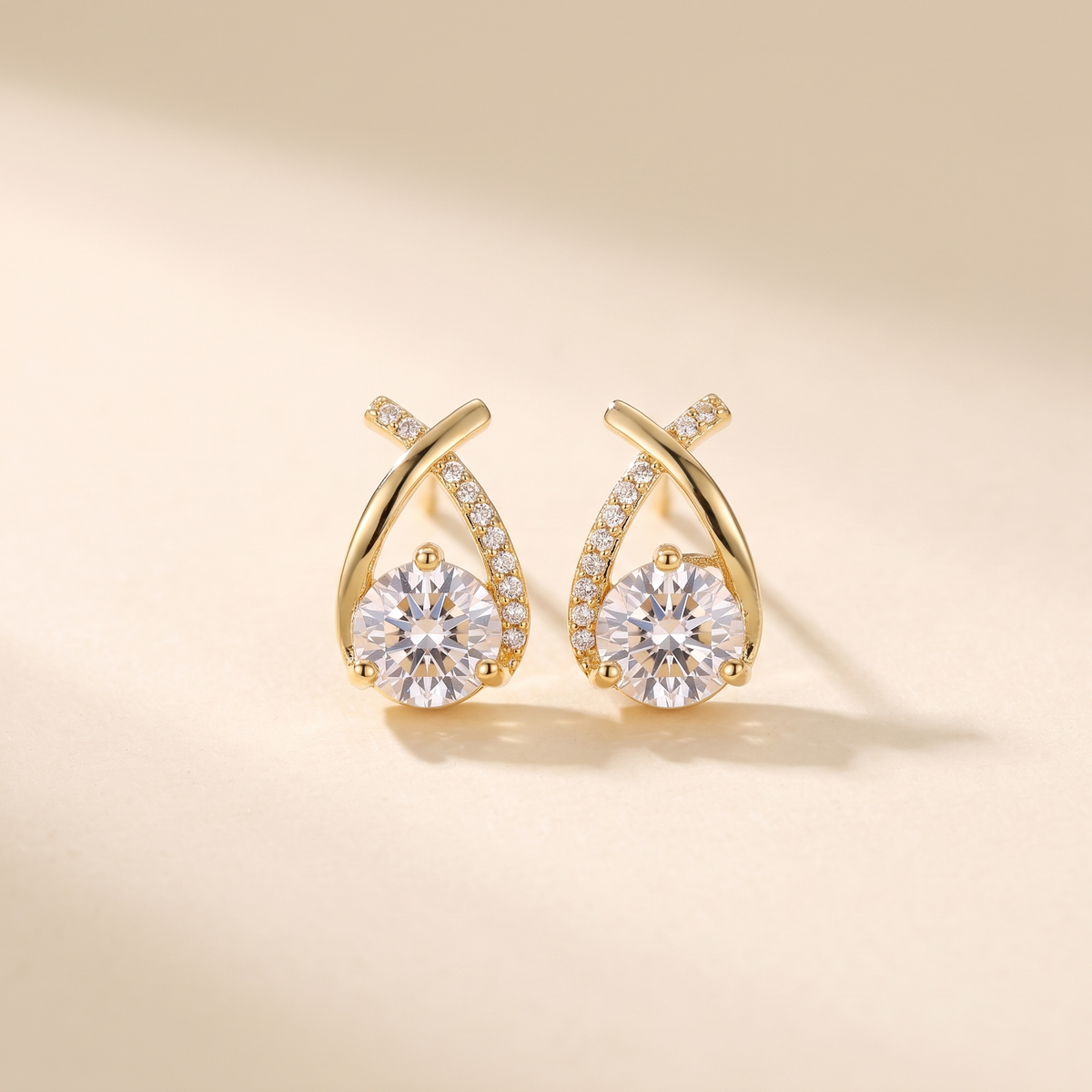 Luxury Twisted Teardrop Cubic Zirconia Stud Earrings – Albella Jewelry