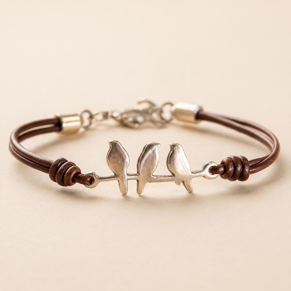 Vintage Bird Leather Cord Bracelet – Albella Jewelry