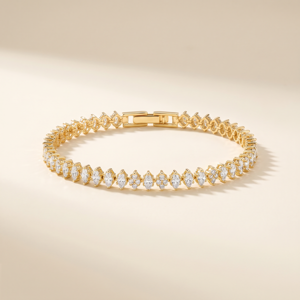 Vionelle Marquise Tennis Bracelet – Gold – Albella Jewelry