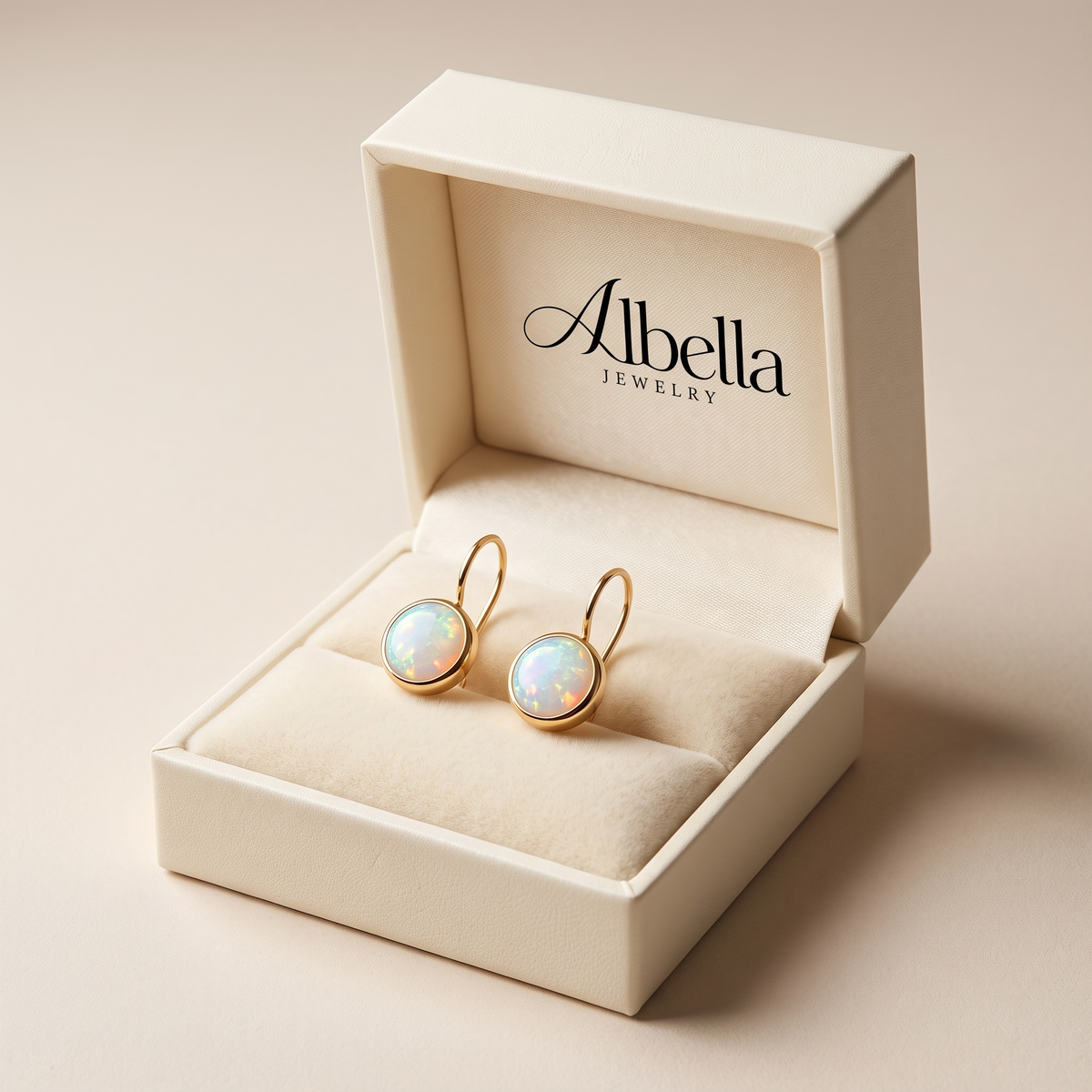Antique Opal Glow Earrings – Gold in Albella Jewelry gift box