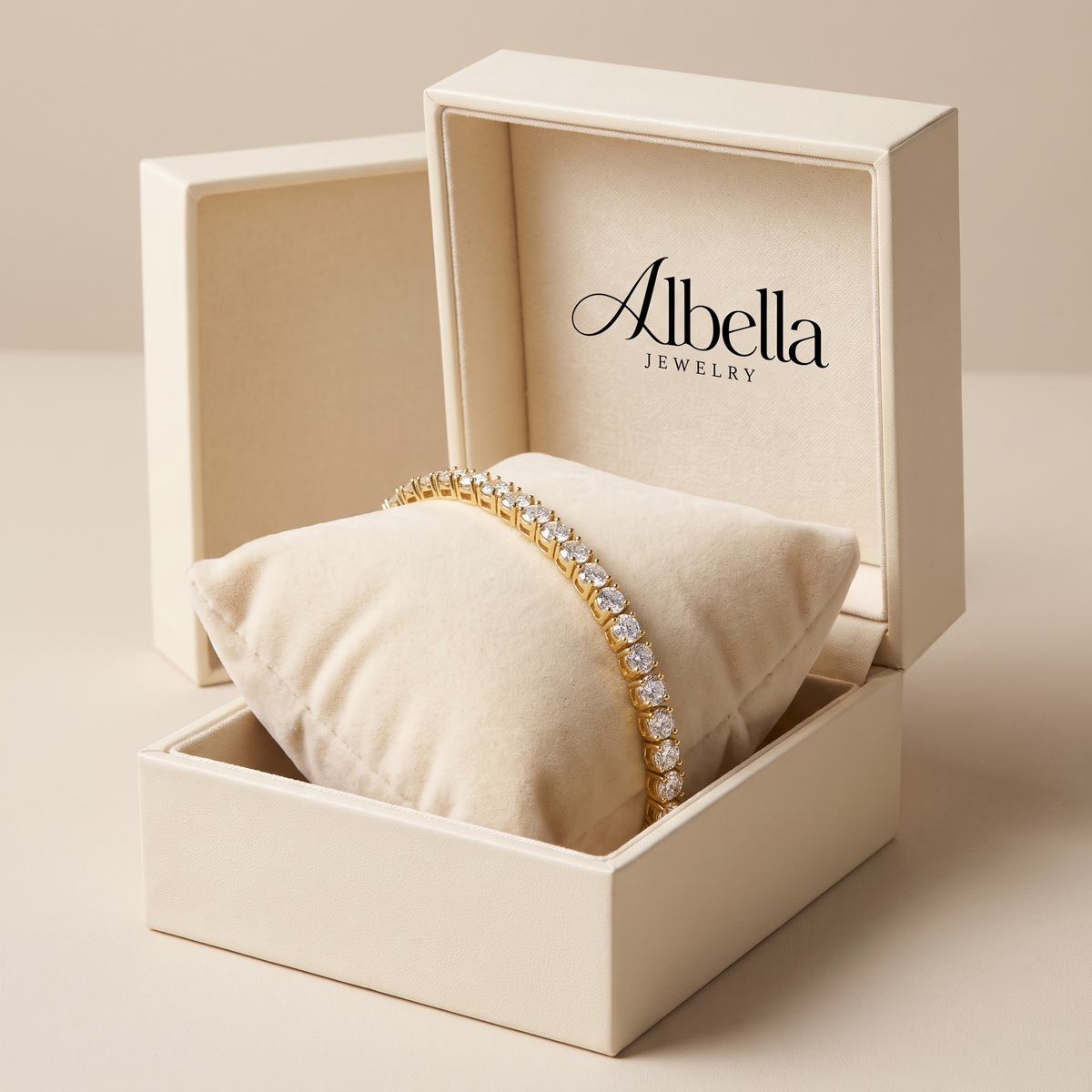 Vionelle Marquise Tennis Bracelet – Gold in Albella Jewelry gift box