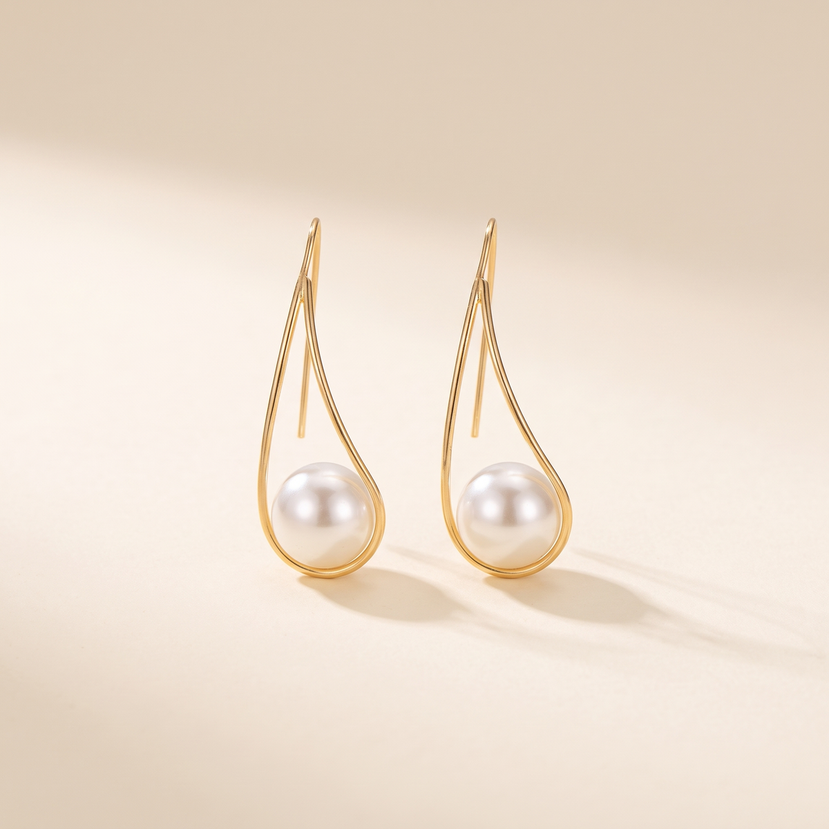 Elegant Pearl Drop Earrings – Gold – Albella Jewelry