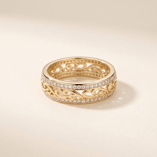 Brilliant Cutout Gold Ring – Gold – Albella Jewelry