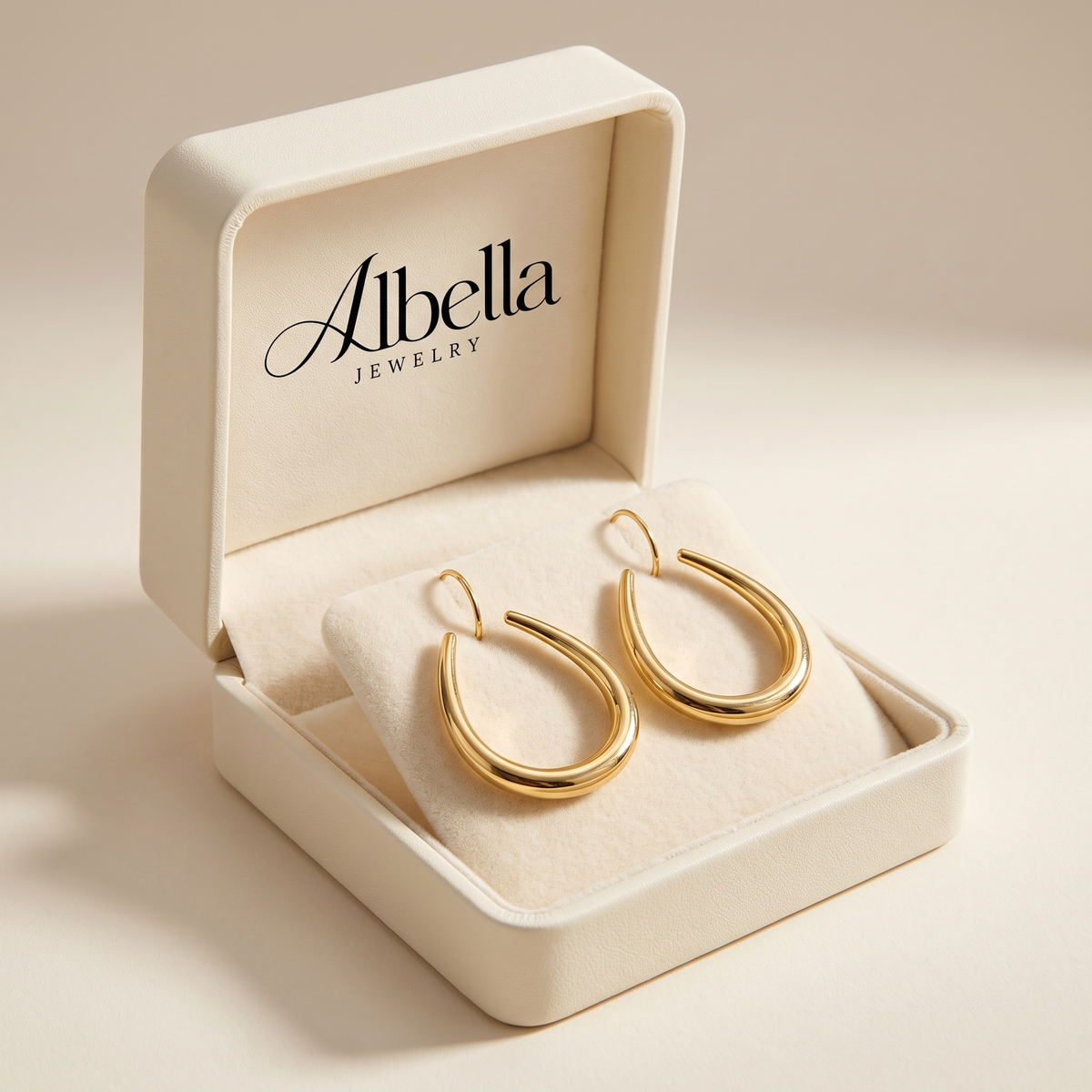Antique Gold Hoop Earrings – Gold in Albella Jewelry gift box