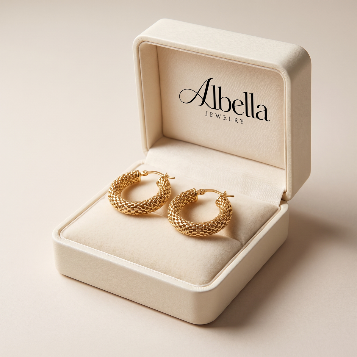 Golden Tide Hoop Earrings – Gold in Albella Jewelry gift box
