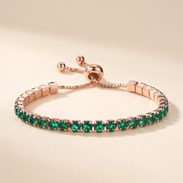 Adjustable Emerald Tennis Bracelet – Gold – Albella Jewelry