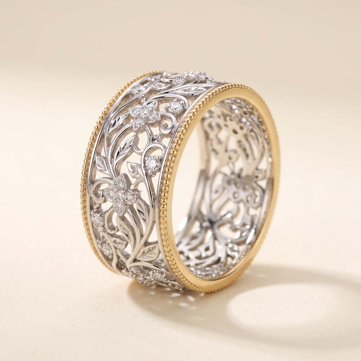 Ornate Ring – Silver & Gold – Albella Jewelry