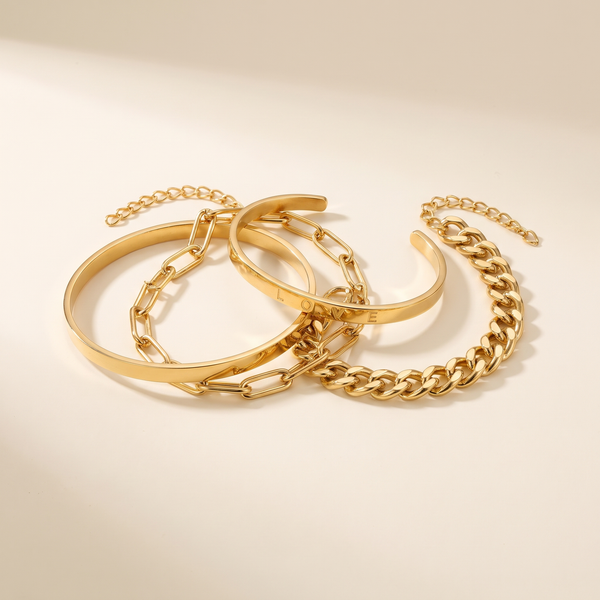 Elan Gold Bracelet Set – Albella Jewelry