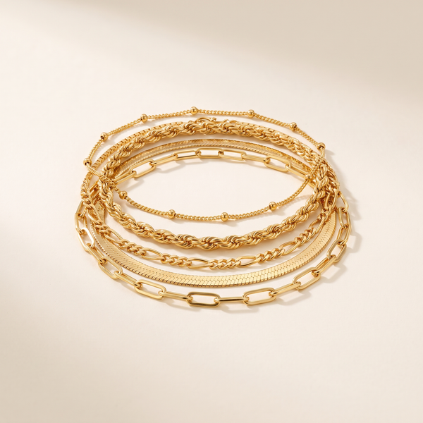 Isabella Classic Gold Bracelet Set – Albella Jewelry