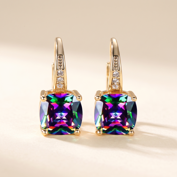 Mystic Stone Hoop Earrings – Albella Jewelry