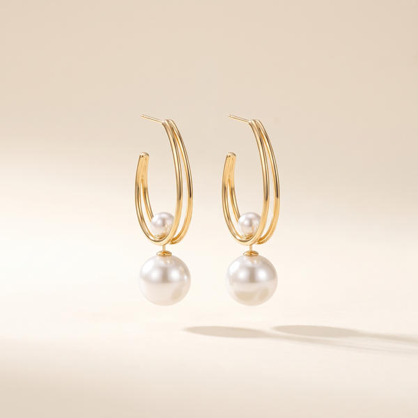 Vintage Gold Pearl Earrings – Albella Jewelry