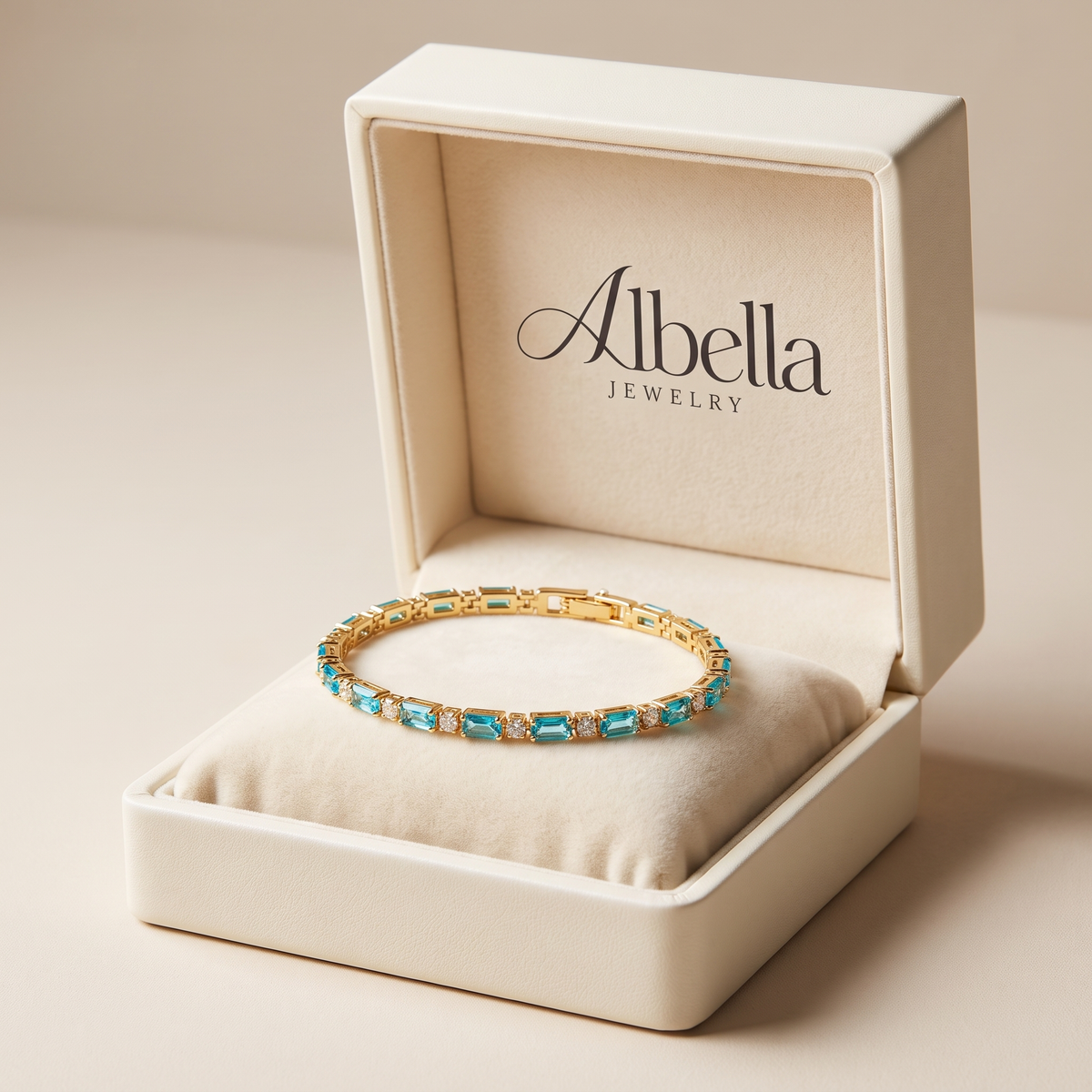 Dazzling Gold Turquoise Bracelet in Albella Jewelry gift box