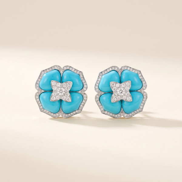 Delicate Turquoise Flower Earrings – Albella Jewelry