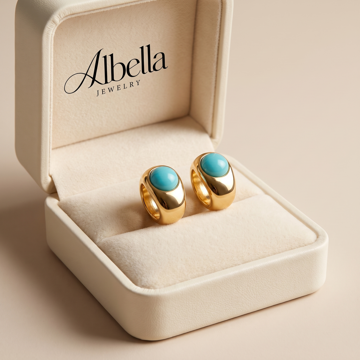 Timeless Copper Turquoise Earrings in Albella Jewelry gift box