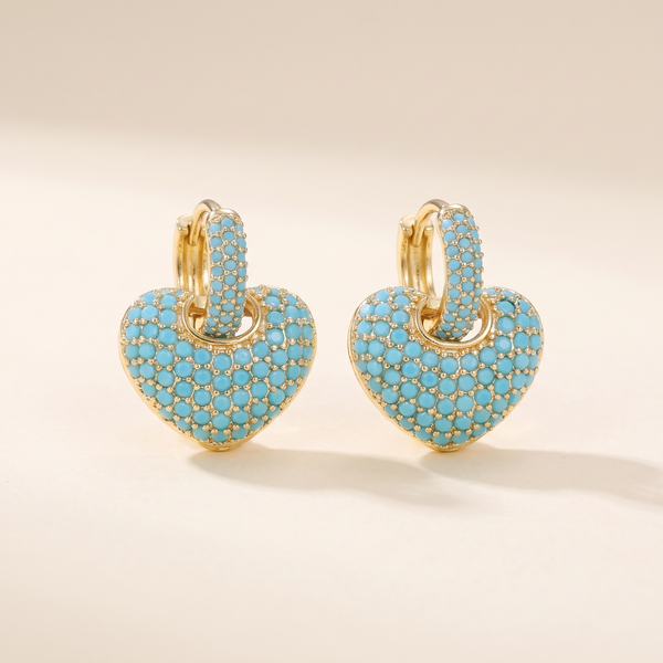 Elegant Turquoise Heart Earrings – Albella Jewelry