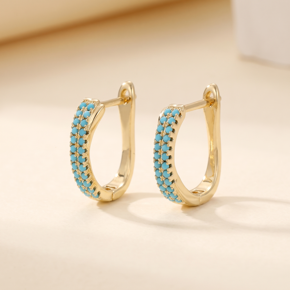 Classic Turquoise Hoop Earrings – Albella Jewelry