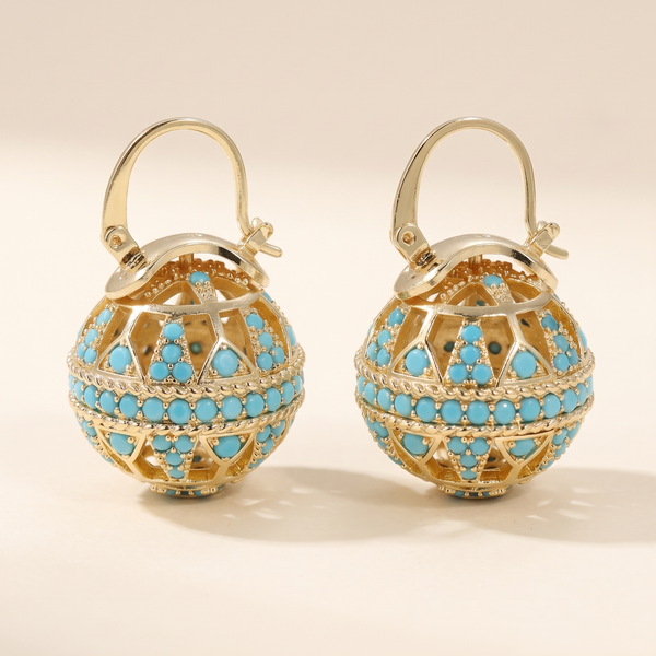 Gold Turquoise Mandala Earrings – Albella Jewelry