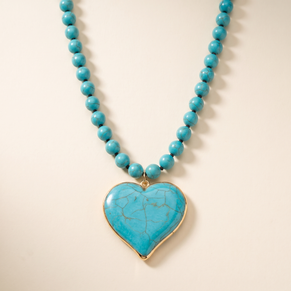 Heart-Shaped Turquoise Pearl Necklace – Albella Jewelry
