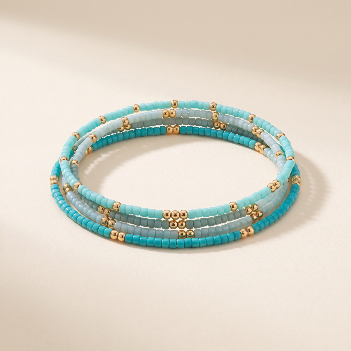 Subtle Turquoise Beaded Bracelet Set – Albella Jewelry