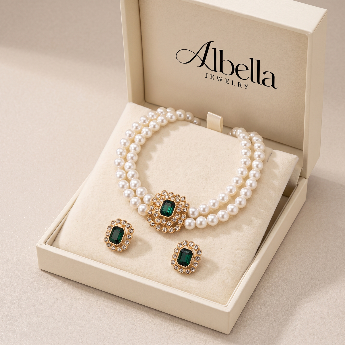 Tamsin Verdalle Jewelry Set in Albella Jewelry gift box