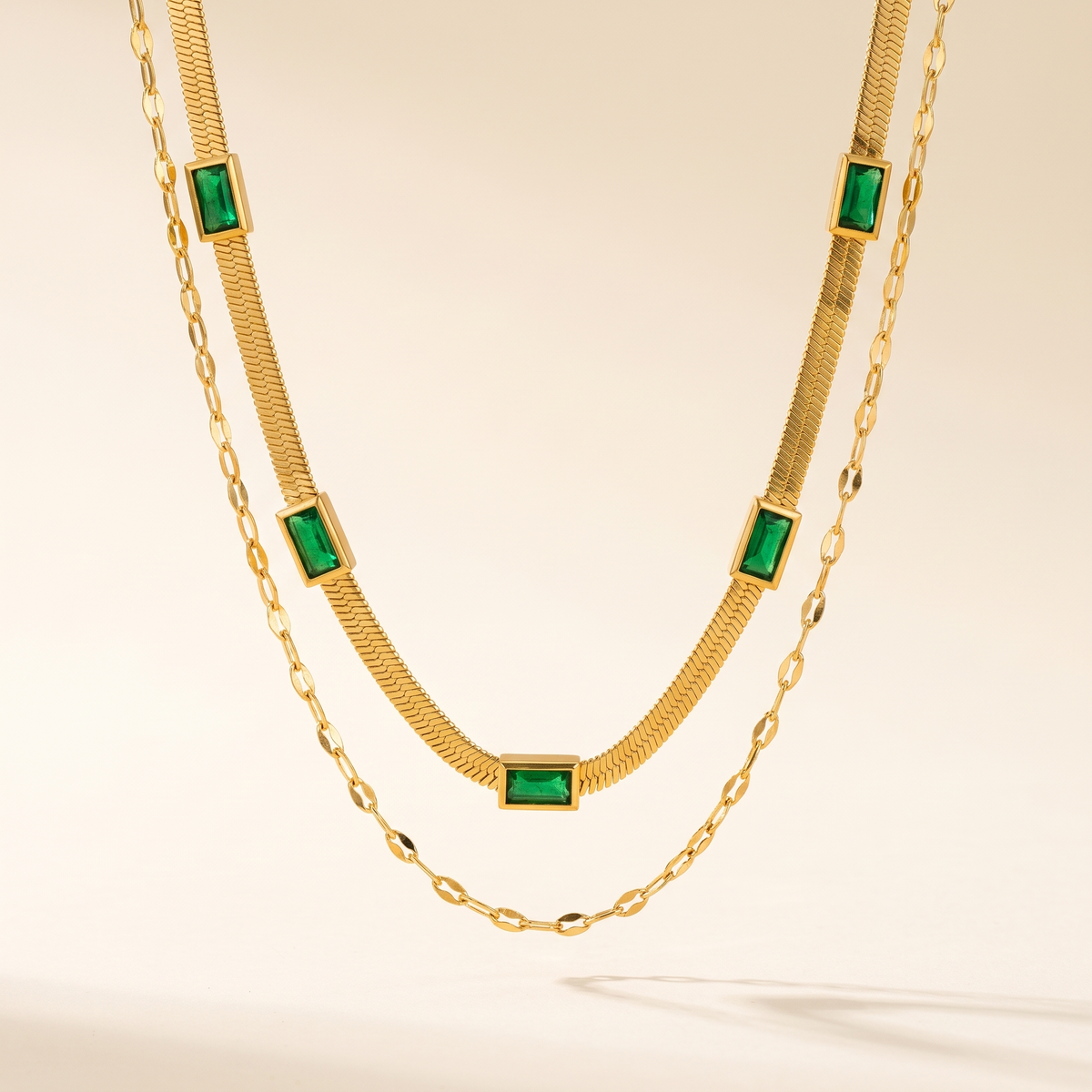 Sorella Gem Retro Double-Layer Necklace – Albella Jewelry