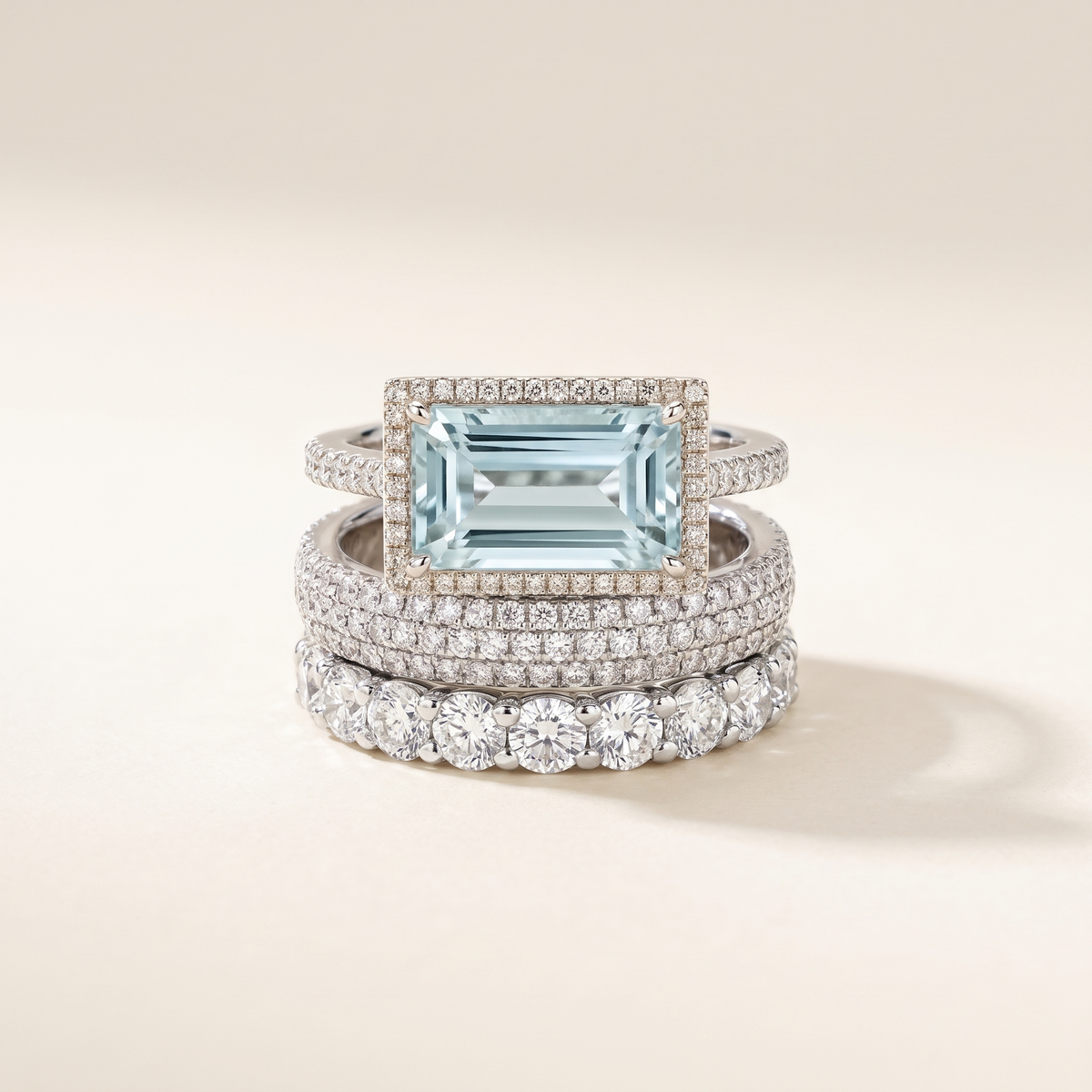 Vintage Silver Ring Set with Turquoise Glass – Albella Jewelry