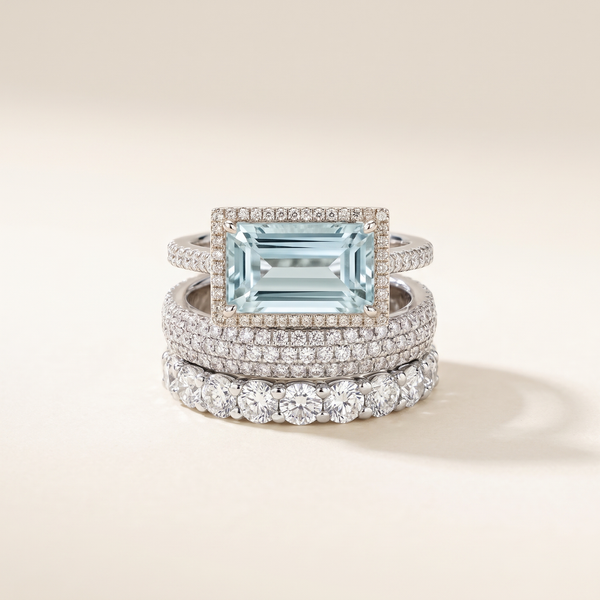 Vintage Silver Ring Set with Turquoise Glass – Albella Jewelry
