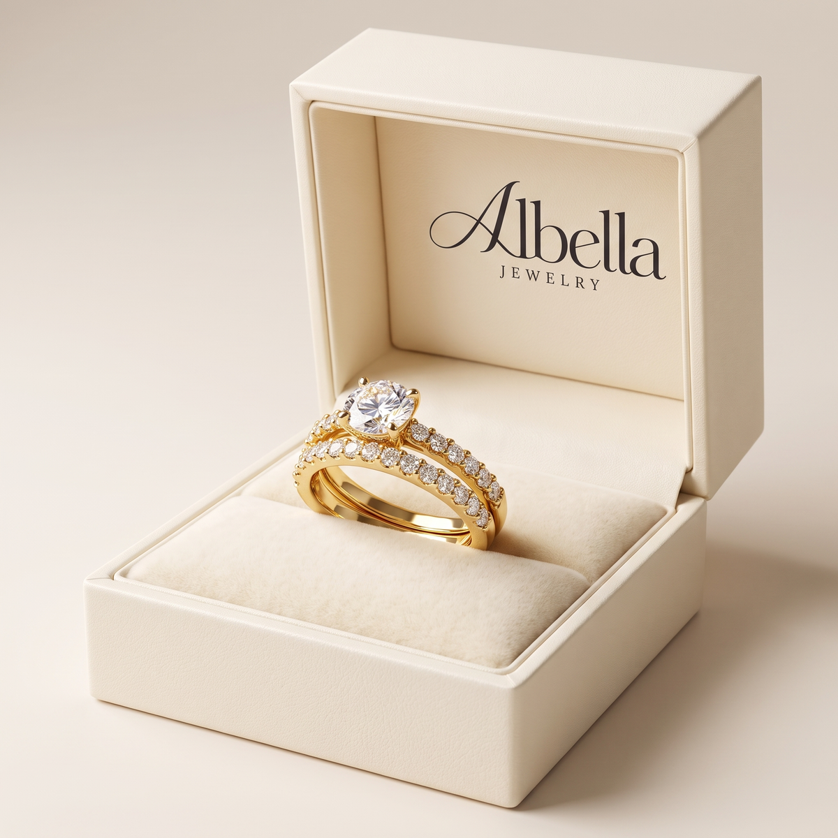 Eternal Radiance Ring Set in Albella Jewelry gift box