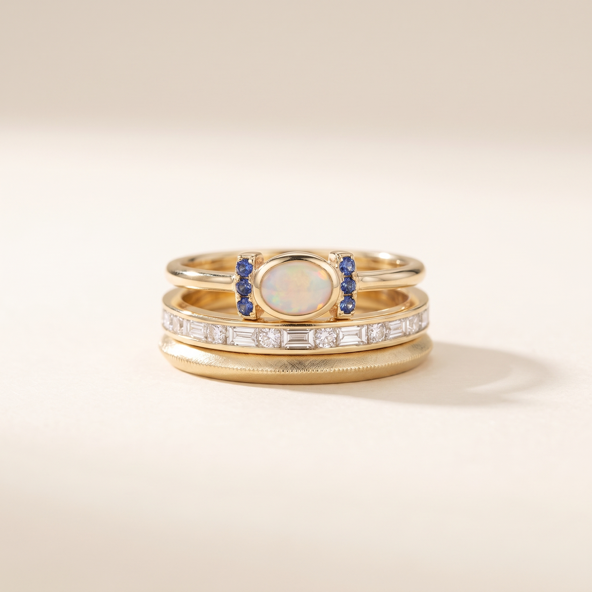 Gold Bezel-Set Stackable Ring Set – Albella Jewelry