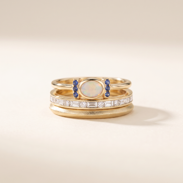 Gold Bezel-Set Stackable Ring Set – Albella Jewelry