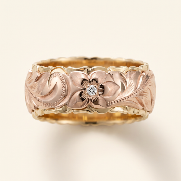 Antique-Inspired Rose Flower Gold Ring – Albella Jewelry
