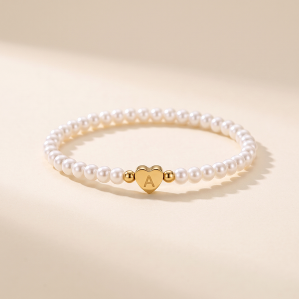 Chic A-Z Initial Bracelet with Heart Charm – Albella Jewelry