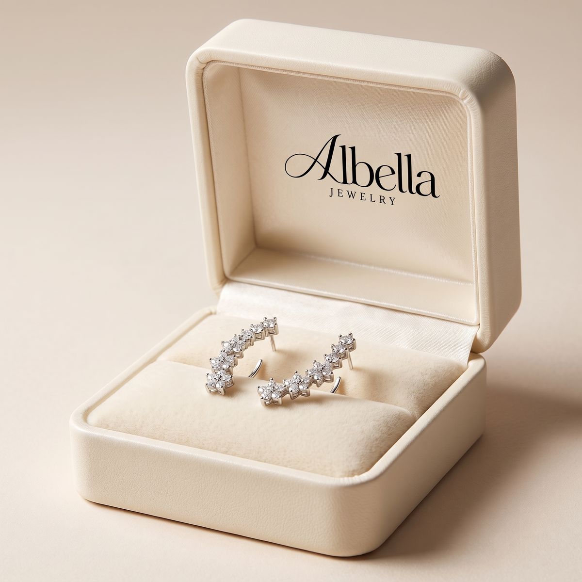 Timeless Floral Earrings in Albella Jewelry gift box