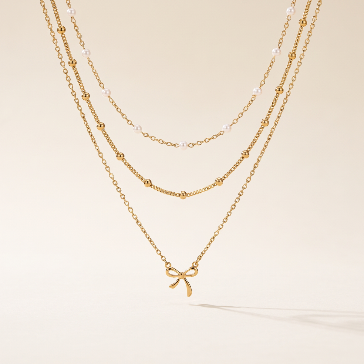 Minimalist Necklace with White Pearls – Albella Jewelry