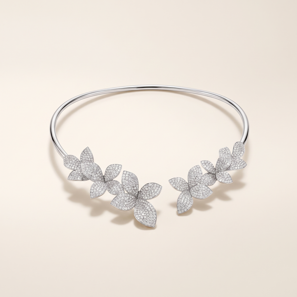 Elegant Crystal Flower Necklace – Albella Jewelry