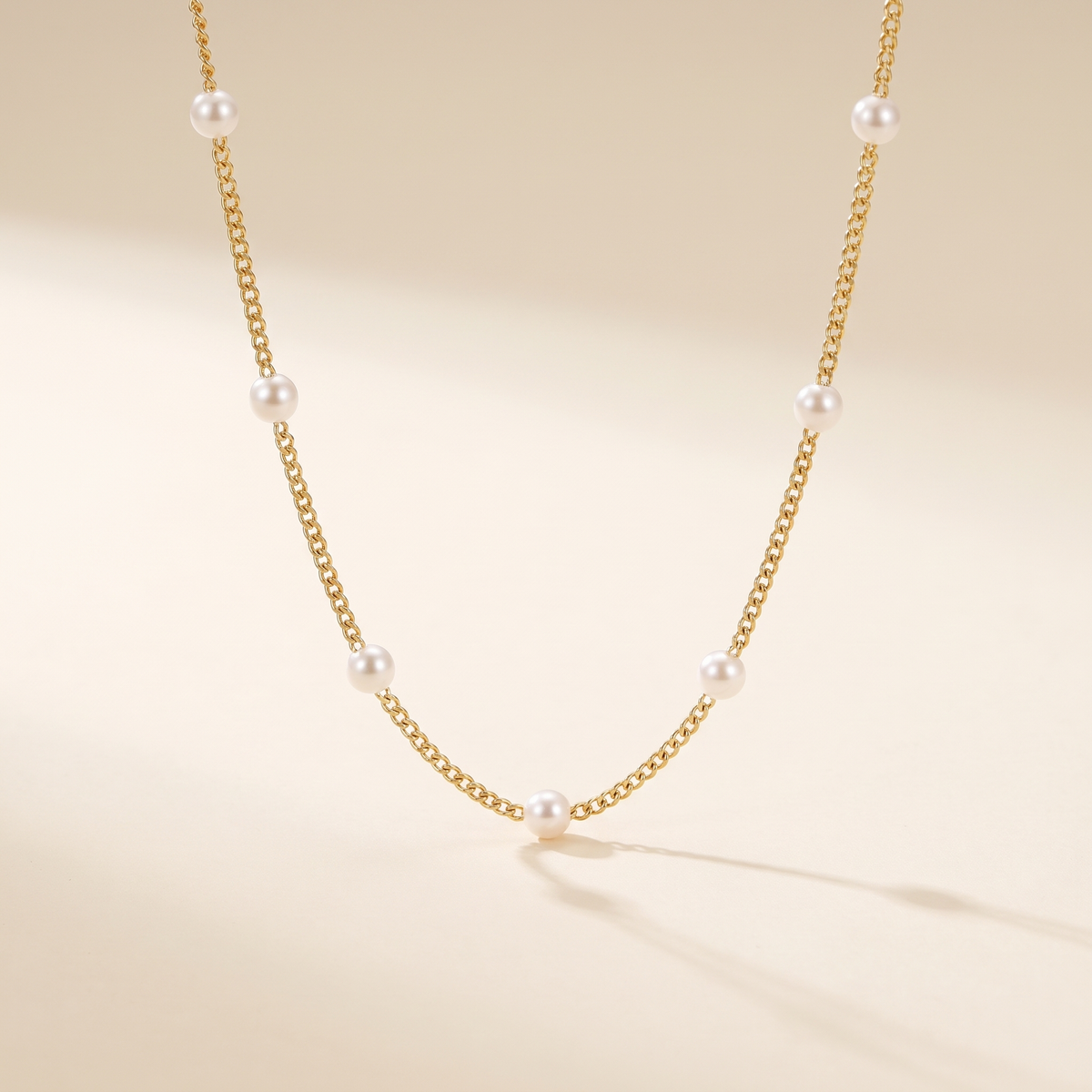 Chain Necklace with Pearls – Albella Jewelry