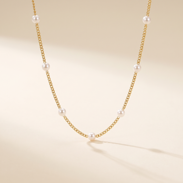 Chain Necklace with Pearls – Albella Jewelry