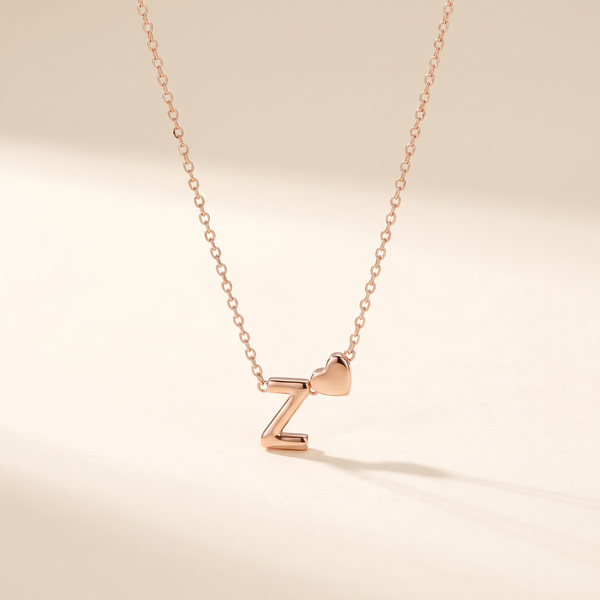 Elegant Gold Necklace with Heart Initial – Albella Jewelry