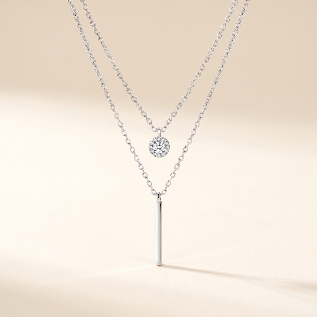 Double-Layer Sterling Silver Necklace – Albella Jewelry