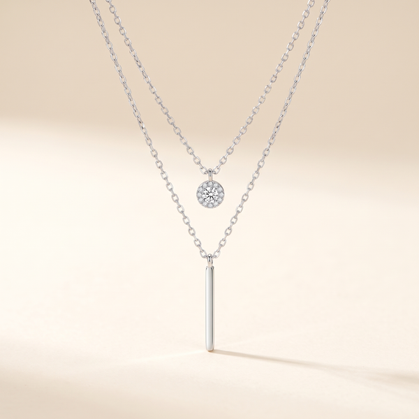 Double-Layer Sterling Silver Necklace – Albella Jewelry