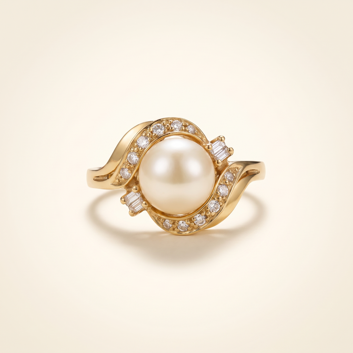 Chic Pearl and Radiant Gold Ring – Albella Jewelry