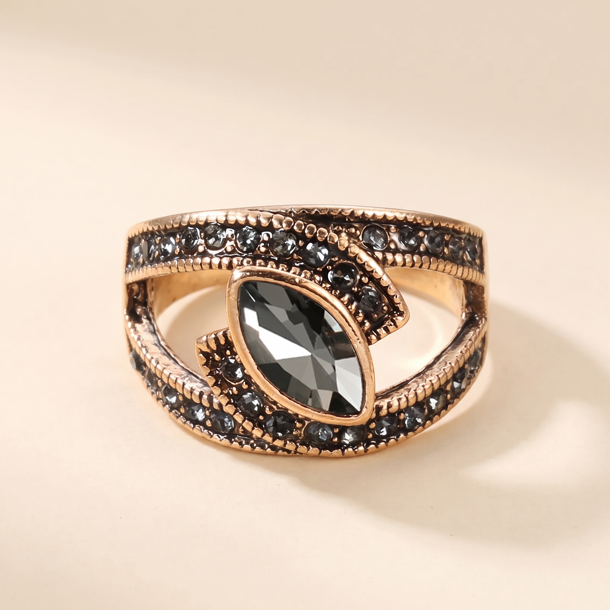 Black Crystal Ring – Albella Jewelry