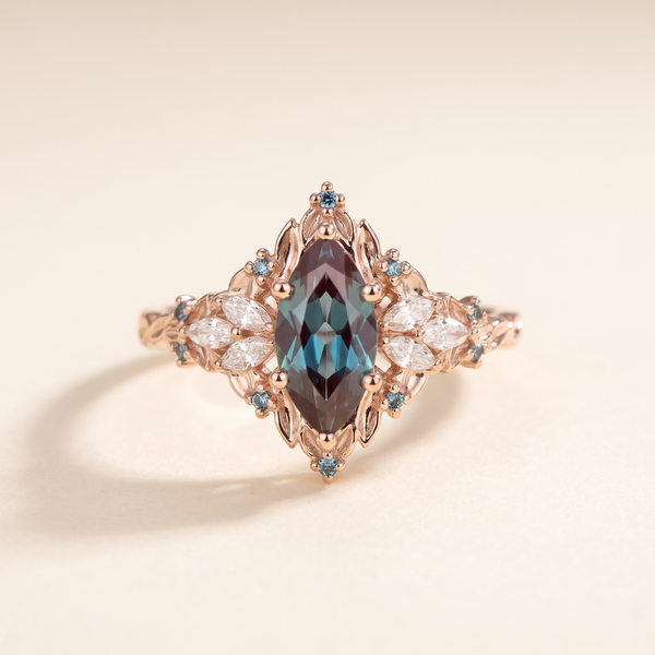 Exotic Ring with Blue Crystal – Albella Jewelry