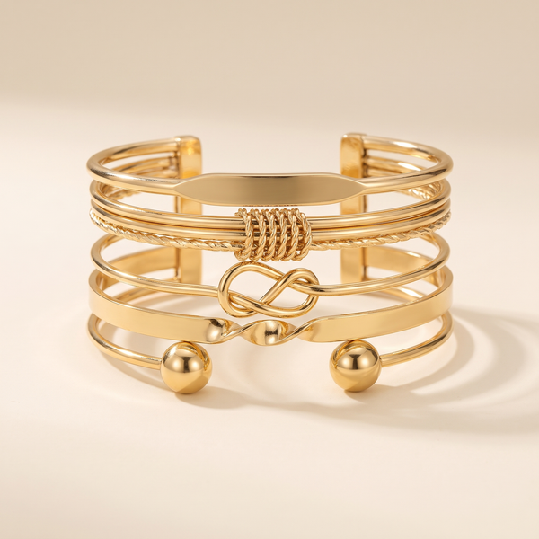 Elegant Gold-Tone Bracelet Set – Albella Jewelry